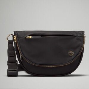 lululemon athletica Black and Gold Crossbody Bag